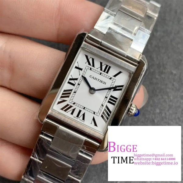 Cartier Tank Must Small K11F 1:1 Best Edition SS White Dial on SS Bracelet Ronda Quartz - Image 2