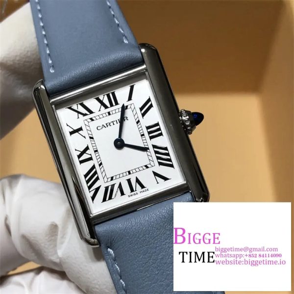 Cartier Tank Must Small K11F 1:1 Best Edition White Dial on Black Leather Strap Ronda Quartz