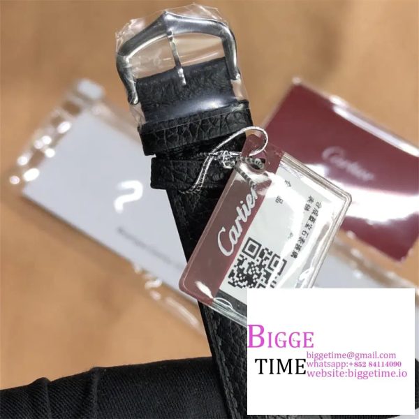 Cartier Tank Must Small K11F 1:1 Best Edition White Dial on Black Leather Strap Ronda Quartz - Image 6