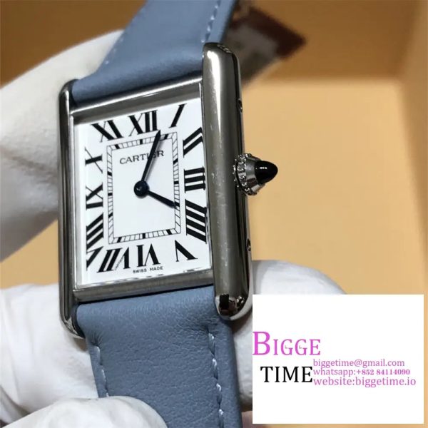 Cartier Tank Must Small K11F 1:1 Best Edition White Dial on Black Leather Strap Ronda Quartz - Image 2