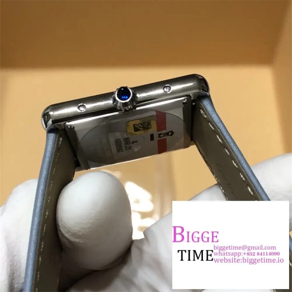 Cartier Tank Must Small K11F 1:1 Best Edition White Dial on Black Leather Strap Ronda Quartz - Image 7