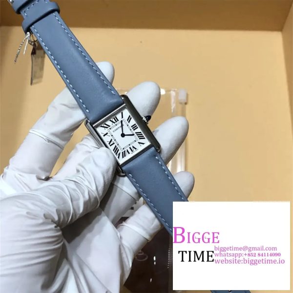 Cartier Tank Must Small K11F 1:1 Best Edition White Dial on Black Leather Strap Ronda Quartz - Image 8
