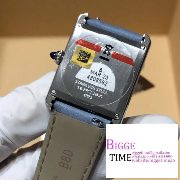 Cartier Tank Must Small K11F 1:1 Best Edition White Dial on Black Leather Strap Ronda Quartz - Image 4