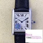 Cartier Tank Must Small K11F  1:1 Best Edition White Dial on Black Leather Strap Ronda Quartz V3