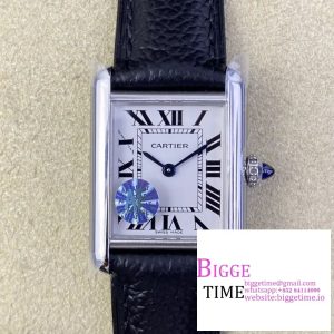 Cartier Tank Must Small K11F  1:1 Best Edition White Dial on Black Leather Strap Ronda Quartz V3