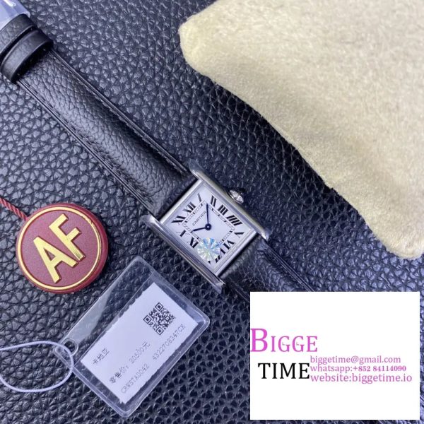 Cartier Tank Must Small K11F  1:1 Best Edition White Dial on Black Leather Strap Ronda Quartz V3 - Image 9