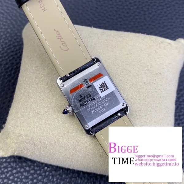 Cartier Tank Must Small K11F  1:1 Best Edition White Dial on Black Leather Strap Ronda Quartz V3 - Image 8