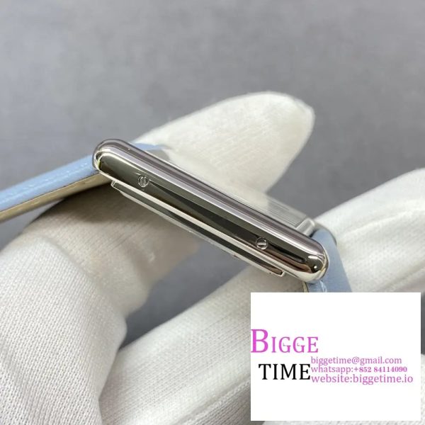 Cartier Tank Must Small K11F 1:1 Best Edition White Dial on Blue Leather Strap Ronda Quartz V3 - Image 4