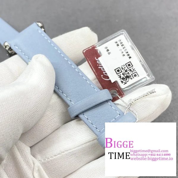 Cartier Tank Must Small K11F 1:1 Best Edition White Dial on Blue Leather Strap Ronda Quartz V3 - Image 6