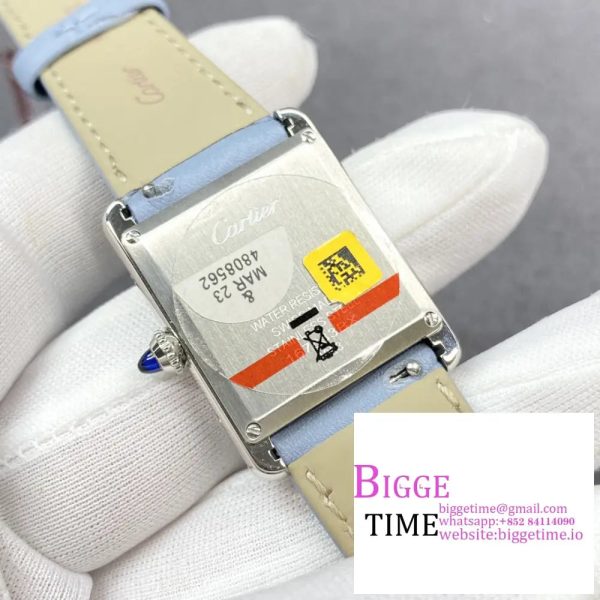 Cartier Tank Must Small K11F 1:1 Best Edition White Dial on Blue Leather Strap Ronda Quartz V3 - Image 8