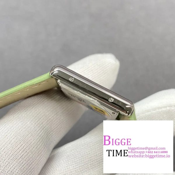 Cartier Tank Must Small K11F 1:1 Best Edition White Dial on Green Leather Strap Ronda Quartz V3 - Image 4
