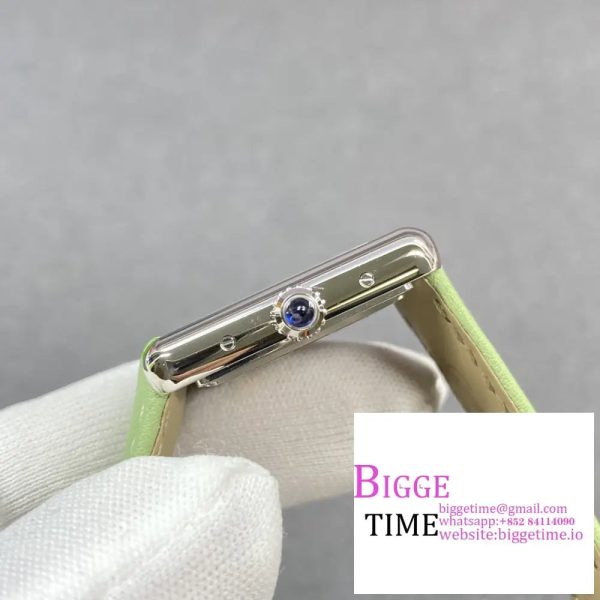 Cartier Tank Must Small K11F 1:1 Best Edition White Dial on Green Leather Strap Ronda Quartz V3 - Image 6