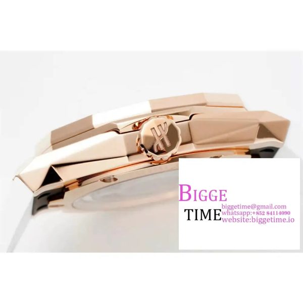 Classic Fusion 40mm All Diamond Bezel RG White Dial White Rubber Strap APSF A1110 - Image 6