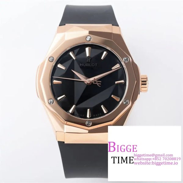 Classic Fusion 40mm RG Black Dial Black Rubber Strap APSF A1110