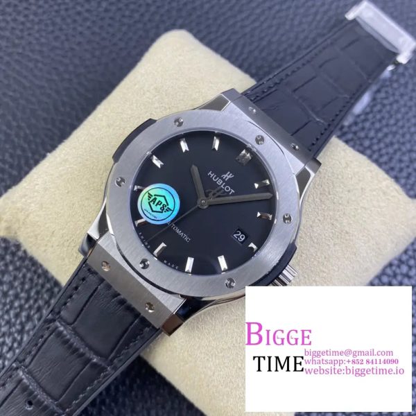 Classic Fusion 42mm Black Dial Black Leather Strap APSF A1110 - Image 5