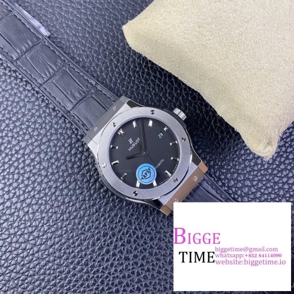 Classic Fusion 42mm Black Dial Black Leather Strap APSF A1110 - Image 7