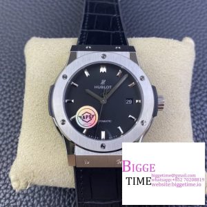 Classic Fusion 42mm Black Dial Black Leather Strap APSF A1110