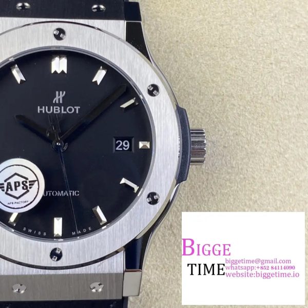 Classic Fusion 42mm Black Dial Black Leather Strap APSF A1110 - Image 3