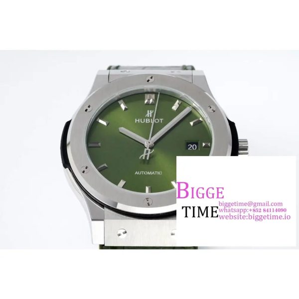 Classic Fusion 42mm Green Dial Green Leather Strap JJ+F A1110 - Image 5