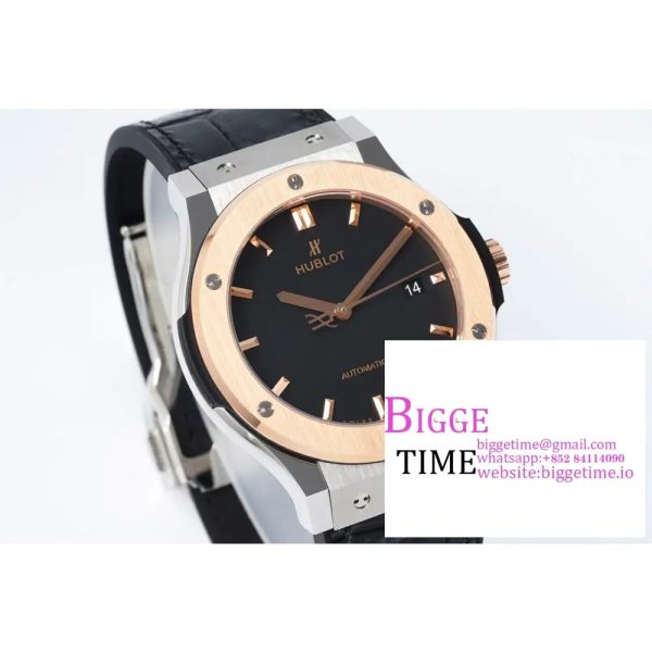 Classic Fusion 42mm RG Black Dial Black Leather Strap JJ+F A1110 - Image 5