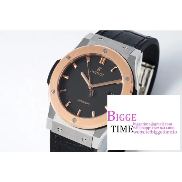 Classic Fusion 42mm RG Black Dial Black Leather Strap JJ+F A1110 - Image 2