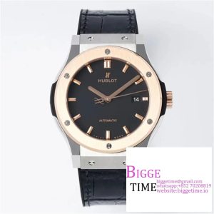 Classic Fusion 42mm RG Black Dial Black Leather Strap JJ+F A1110