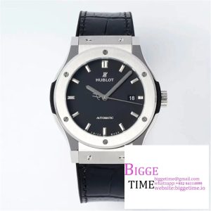Classic Fusion 42mm SS JJ+F 1:1 Best Edition Black Dial on Black Leather Strap A1110