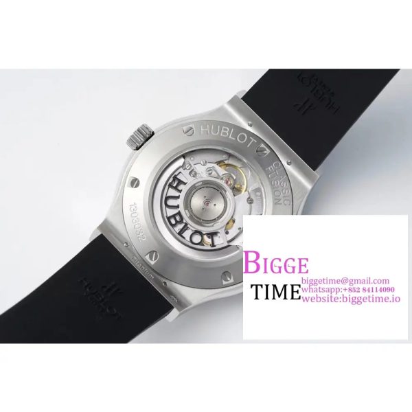 Classic Fusion 42mm SS JJ+F 1:1 Best Edition Black Dial on Black Rubber Strap A1110 - Image 9