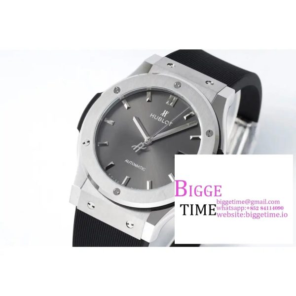 Classic Fusion 42mm SS JJ+F 1:1 Best Edition Black Dial on Black Rubber Strap A1110 - Image 3