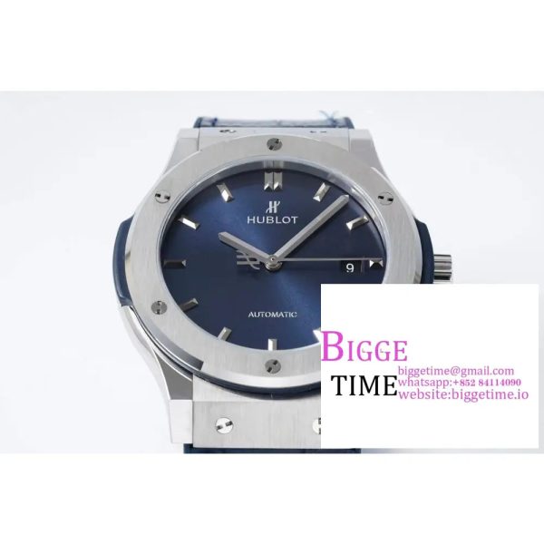 Classic Fusion 42mm SS JJ+F 1:1 Best Edition Blue Dial on Blue Leather Strap A1110 - Image 3