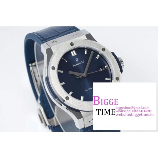 Classic Fusion 42mm SS JJ+F 1:1 Best Edition Blue Dial on Blue Leather Strap A1110 - Image 5