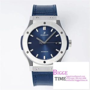 Classic Fusion 42mm SS JJ+F 1:1 Best Edition Blue Dial on Blue Leather Strap A1110