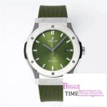 Classic Fusion 42mm SS JJ+F 1:1 Best Edition Green Dial on Green Rubber Strap A1110
