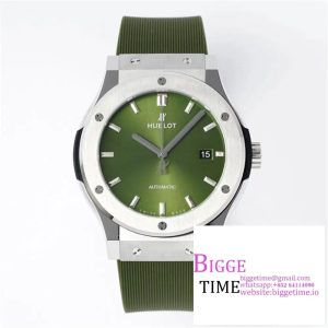 Classic Fusion 42mm SS JJ+F 1:1 Best Edition Green Dial on Green Rubber Strap A1110