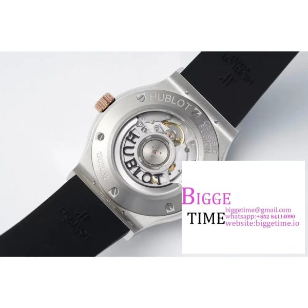 Classic Fusion 42mm SS/RG JJ+F 1:1 Best Edition Black Dial on Black Rubber Strap A1110 - Image 7