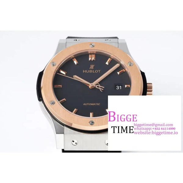 Classic Fusion 42mm SS/RG JJ+F 1:1 Best Edition Black Dial on Black Rubber Strap A1110 - Image 2