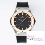 Classic Fusion 42mm SS/RG JJ+F 1:1 Best Edition Black Dial on Black Rubber Strap A1110