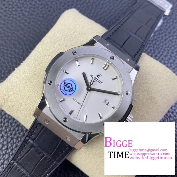 Classic Fusion 42mm White Dial Black Leather Strap APSF A1110 - Image 4
