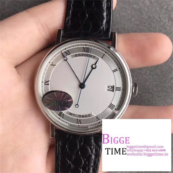 Classique5177-15 38mm White Dial Black Leather Strap MKSF MY9015 - Image 4