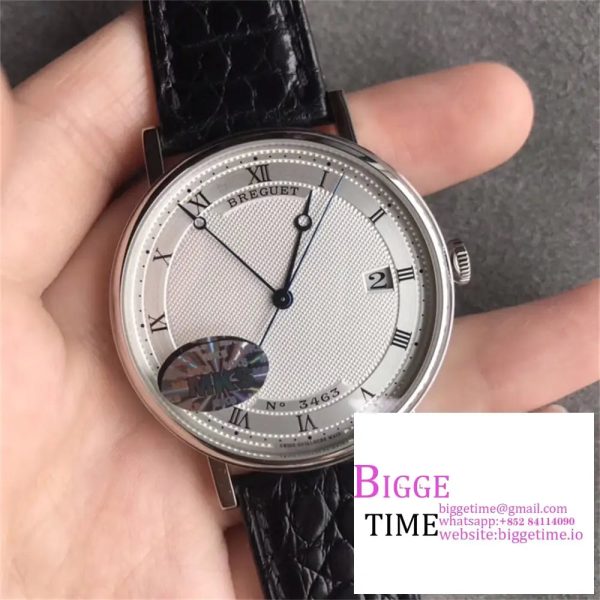 Classique5177-15 38mm White Dial Black Leather Strap MKSF MY9015 - Image 3