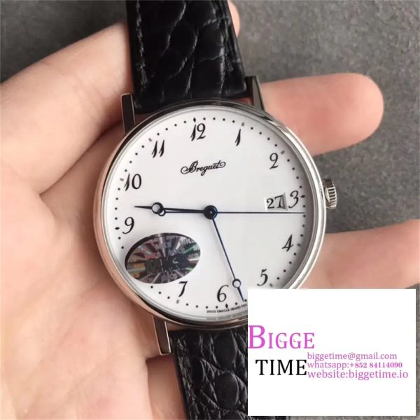 Classique5177-29 38mm White Dial Black Leather Strap MKSF MY9015 - Image 3