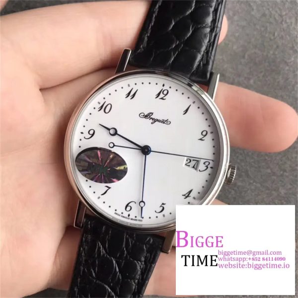Classique5177-29 38mm White Dial Black Leather Strap MKSF MY9015 - Image 2