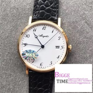 Classique5177-29 38mm YG White Dial Black Leather Strap MKSF MY9015