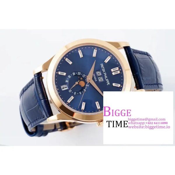 Complications Annual Calendar 38mm 5396 RG Blue Dial Diamond Marker Blue Leather Strap PPF A324SC - Image 2