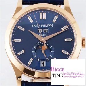 Complications Annual Calendar 38mm 5396 RG Blue Dial Diamond Marker Blue Leather Strap PPF A324SC