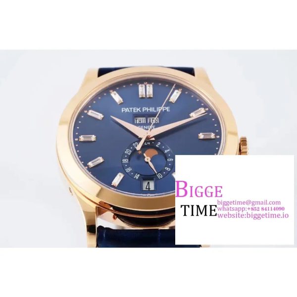Complications Annual Calendar 38mm 5396 RG Blue Dial Diamond Marker Blue Leather Strap PPF A324SC - Image 3