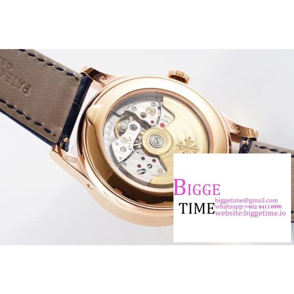 Complications Annual Calendar 38mm 5396 RG Blue Dial Diamond Marker Blue Leather Strap PPF A324SC - Image 7