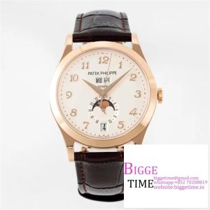 Complications Annual Calendar 38mm 5396 RG White Dial Number Marker Brown Leather Strap PPF A324SC