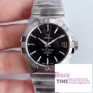 Constellation 38mm SS VSF 1:1 Best Edition Black Dial Stick Markers on SS Bracelet A8500