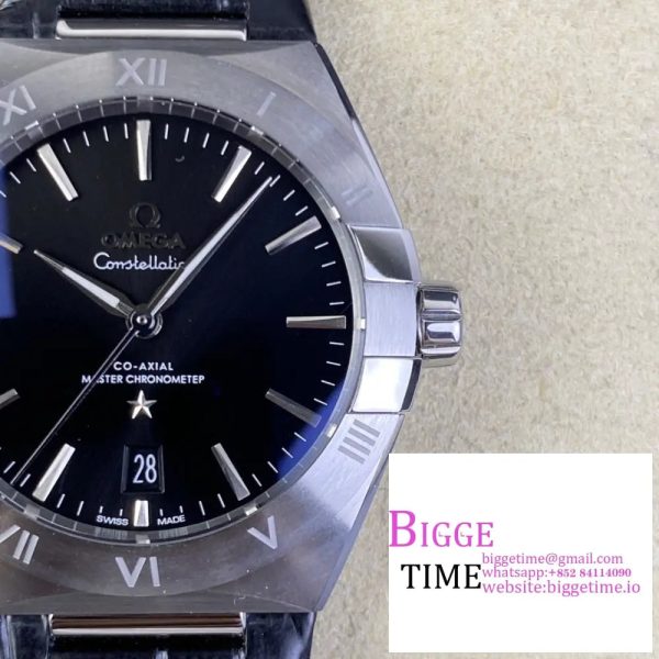 Constellation 39mm SS VSF 1:1 Best Edition Black Textured Dial on Black Leather Strap A8800 - Image 5
